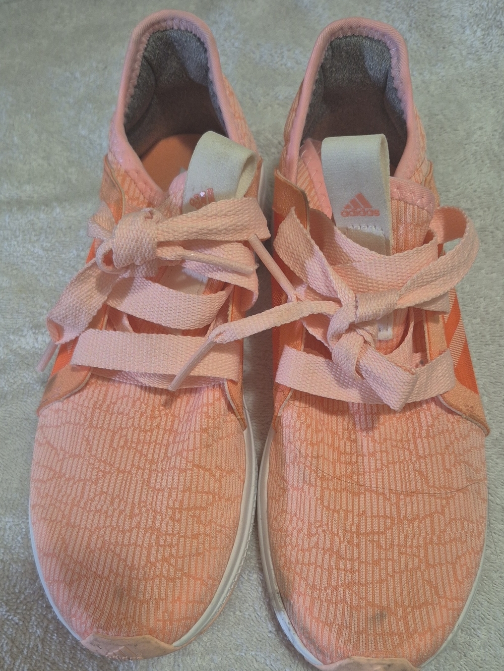 adidas EdGE Lux Coral Pink Knit Lace-Up Sneakers